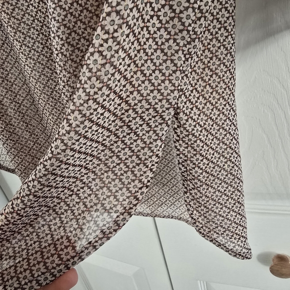 LC Lauren Conrad Women's Floral Pattern 3/4 Sleeve Round Neck Blouse size XS - Picture 9 of 12